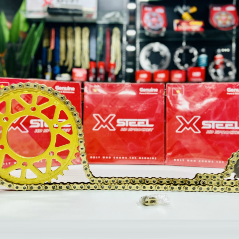 Bộ nhông sên dĩa X1R cho Exciter 150 (122L, Vàng)