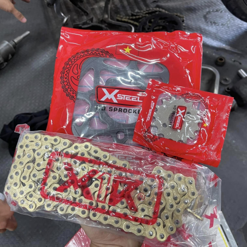 Bộ nhông sên dĩa X1R cho Winner (122L, Đen)