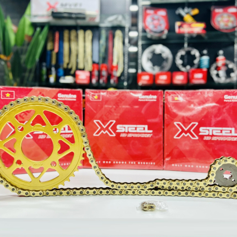 Bộ nhông sên dĩa X1R cho Winner (122L, Vàng)