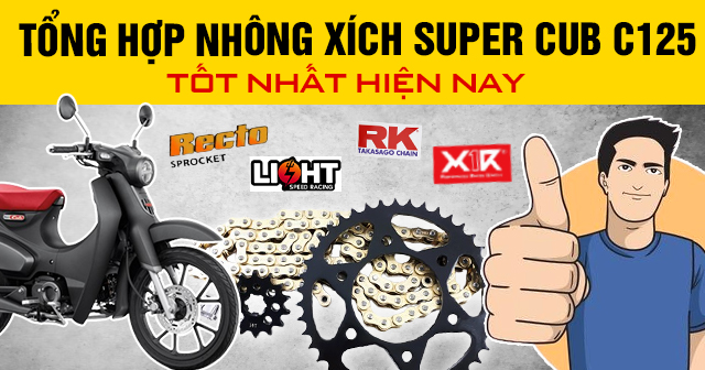 Tổng hợp Nhông xích cho Super Cub C125 tốt nhất hiện nay