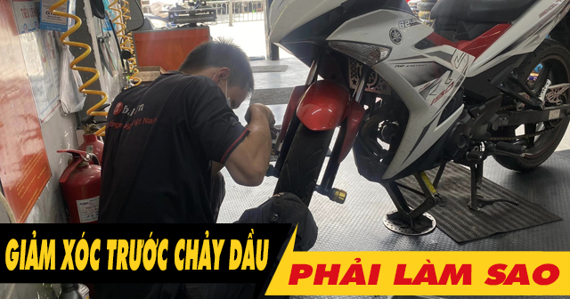 Giảm xóc trước xe máy bị chảy dầu phải làm sao?