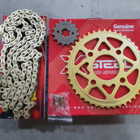 Bộ nhông sên dĩa X1R cho Winner (122L, Vàng)