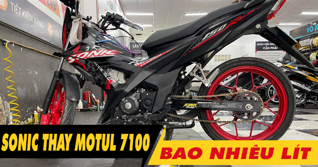 Sonic 150 thay nhớt Motul 7100 10W40 bao nhiêu lít?