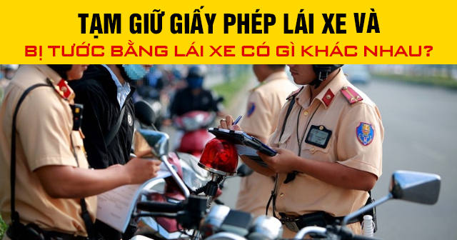 Tạm giữ giấy phép lái xe và bị tước bằng lái xe có gì khác nhau?