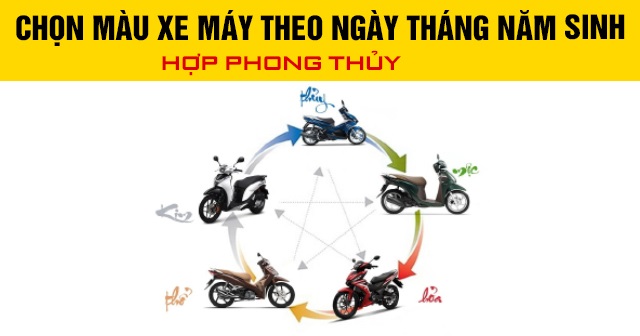 Chọn màu xe máy theo ngày tháng năm sinh hợp phong thủy 2025