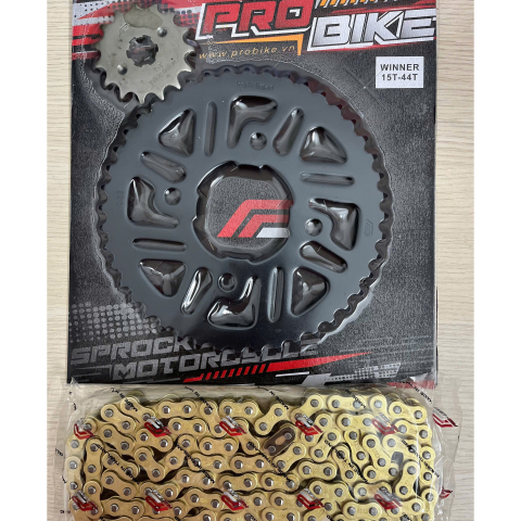Bộ nhông sên dĩa Pro-Bike cho Winner sên vàng (44T)