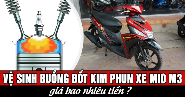 Vệ sinh buồng đốt kim phun xe Mio M3 giá bao nhiêu?