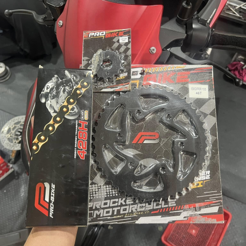 Bộ nhông sên dĩa Pro-Bike sên vàng cho Exciter 155 (46T)