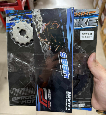 Bộ nhông sên dĩa Pro-Bike cho Wave, Dream 14T - 36T- Sên 428S 108L (sên tán đúc)