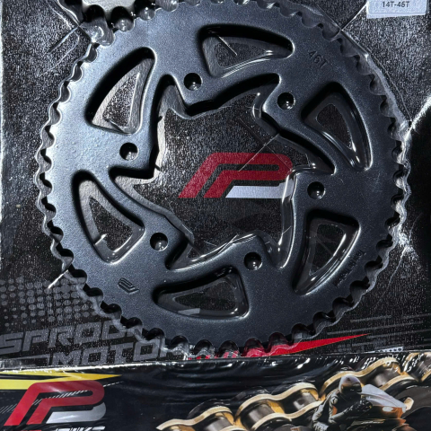 Bộ nhông sên dĩa Pro-Bike tán đúc vàng đen cho Exciter 155 (46T) 428HS