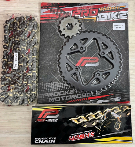 Bộ nhông sên dĩa Pro-Bike cho Exciter 135 14T - 39T - 428HS (sên tán đúc)