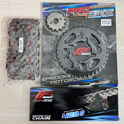 Bộ nhông sên dĩa Pro-Bike cho Wave RS, Future Neo, Future X