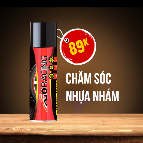 Chai xịt làm sạch dàn nhựa nhám, vỏ lốp xe GoRacing