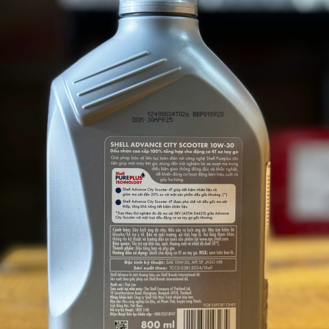 Nhớt Shell Advance City Scooter 10W30 0,8L