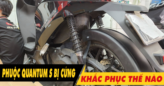 Phuộc sau xe điện Quantum S bị cứng, ít nhún phải làm sao?