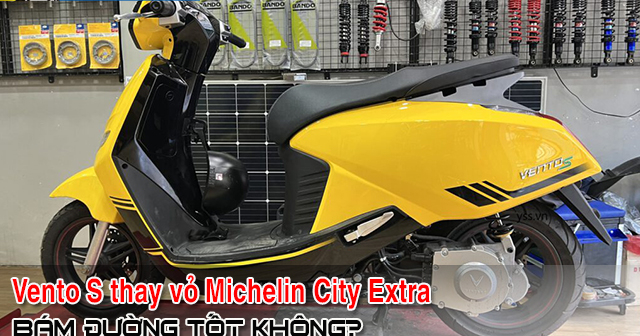 Xe điện Vento Neo thay vỏ Michelin City Extra có bám đường tốt không? 