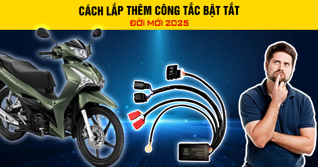 Cách lắp thêm công tắc bật tắt đèn xe Honda Wave 125i
