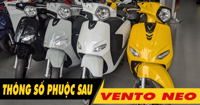 Thông số phuộc sau xe điện Vento Neo cao bao nhiêu?
