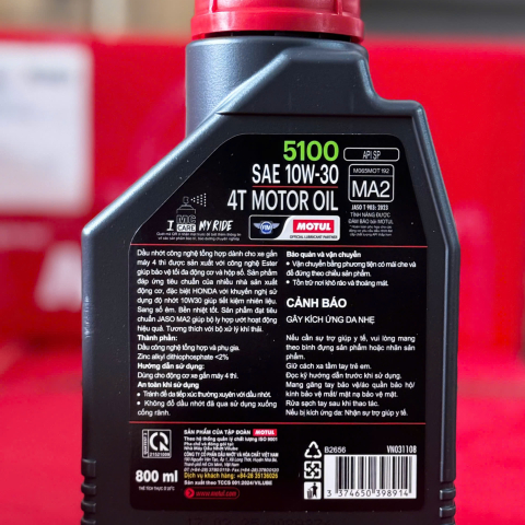 Nhớt Motul 5100 4T 10W30 0.8L