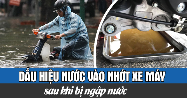 Dấu hiệu nước vào nhớt xe máy sau khi bị ngập nước