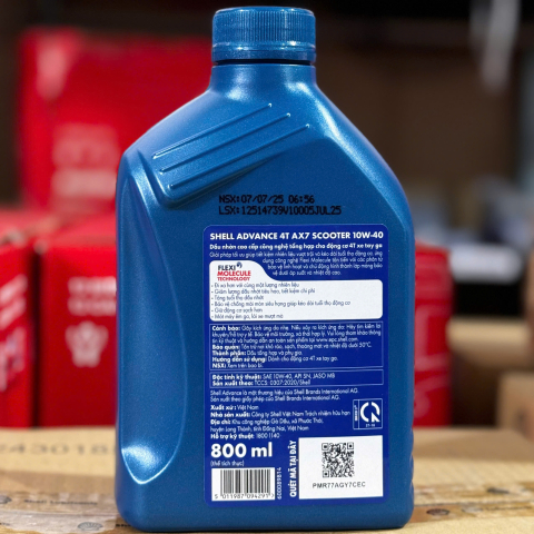 Nhớt Shell Advance AX7 Scooter 10W40 0.8L