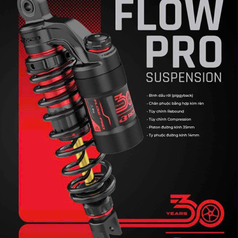 Phuộc RCB Flow Pro ty vàng cho Vario, Click bản kỷ niệm 30 năm chính hãng