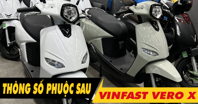 Thông số phuộc sau xe điện Vero X cao bao nhiêu?