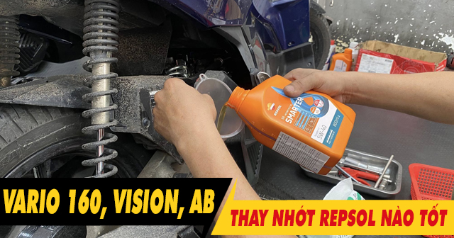 Nhớt Repsol tay ga loại nào tốt nên dùng cho xe Vario 160, Vision, AB 2026?