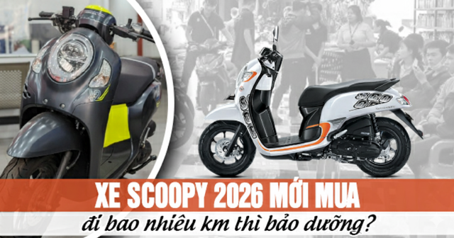 Xe Scoopy 2026 mới mua đi bao nhiêu km thì bảo dưỡng?