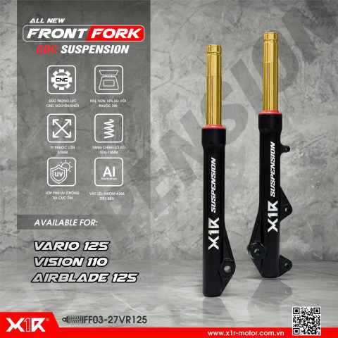 Phuộc trước X1R ty vàng chính hãng cho Vario