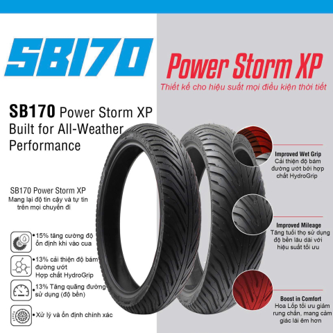 Vỏ xe Deli SB 170 Power Storm XP 90/80-14