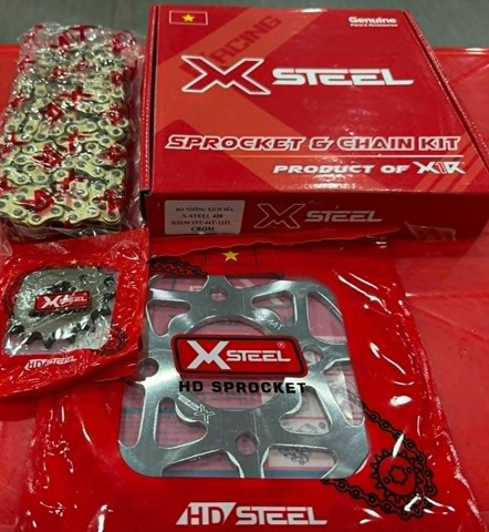 Bộ nhông sên dĩa X1R cho Winner (122L, Crom)