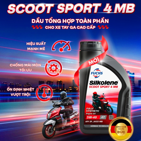 Nhớt Fuchs Silkolene Scoot Sport 4 5W40 0,8L