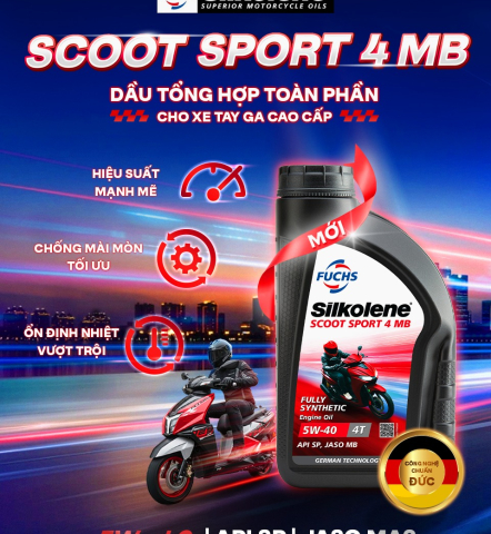 Nhớt Fuchs Silkolene Scoot Sport 4 5W40 0,8L
