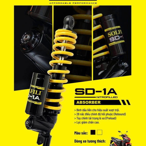 Phuộc Solfili SD-1A cho Vario 125/150 chính hãng