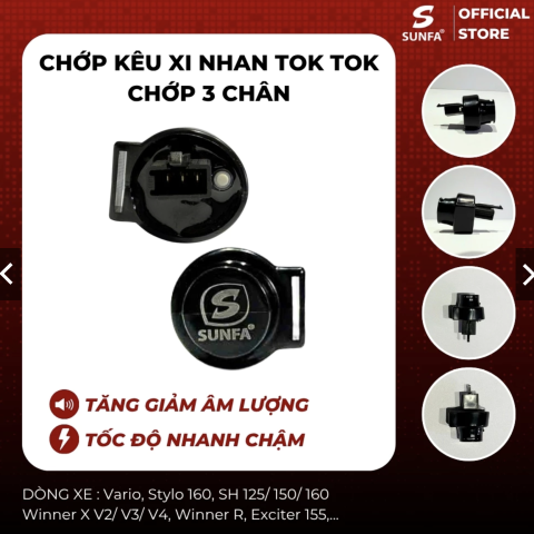Cục chớp xinhan kêu tok tok Sunfa 3 chân dành cho xe tay ga