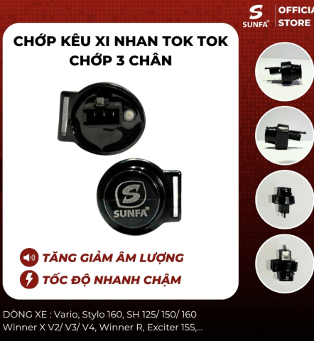 Cục chớp xinhan kêu tok tok Sunfa 3 chân dành cho xe tay ga