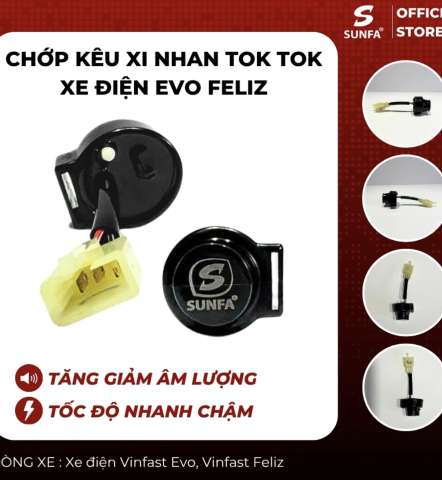 Cục chớp xinhan kêu tok tok Sunfa cho xe điện Vinfast Feliz, Evo