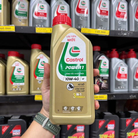Nhớt Castrol Power 1 10W40 1L dành cho xe số