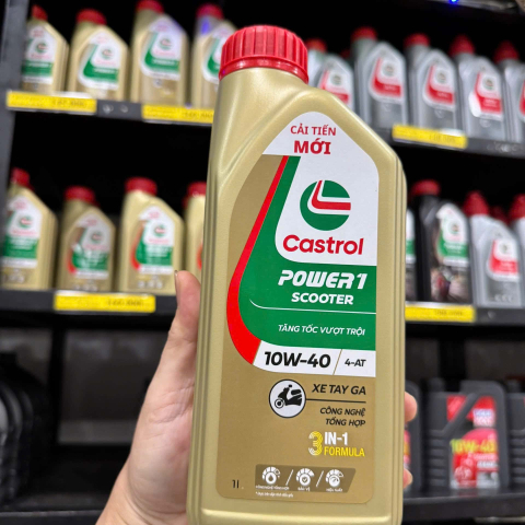 Nhớt Castrol Power 1 Scooter 10W40 1L dành cho xe tay ga