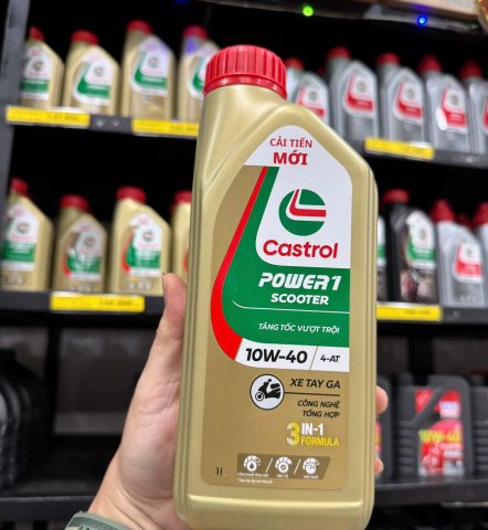 Nhớt Castrol Power 1 Scooter 10W40 1L dành cho xe tay ga