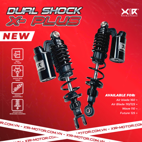 Phuộc X1R X Plus ty vàng bình dầu cho Honda Air Blade chính hãng