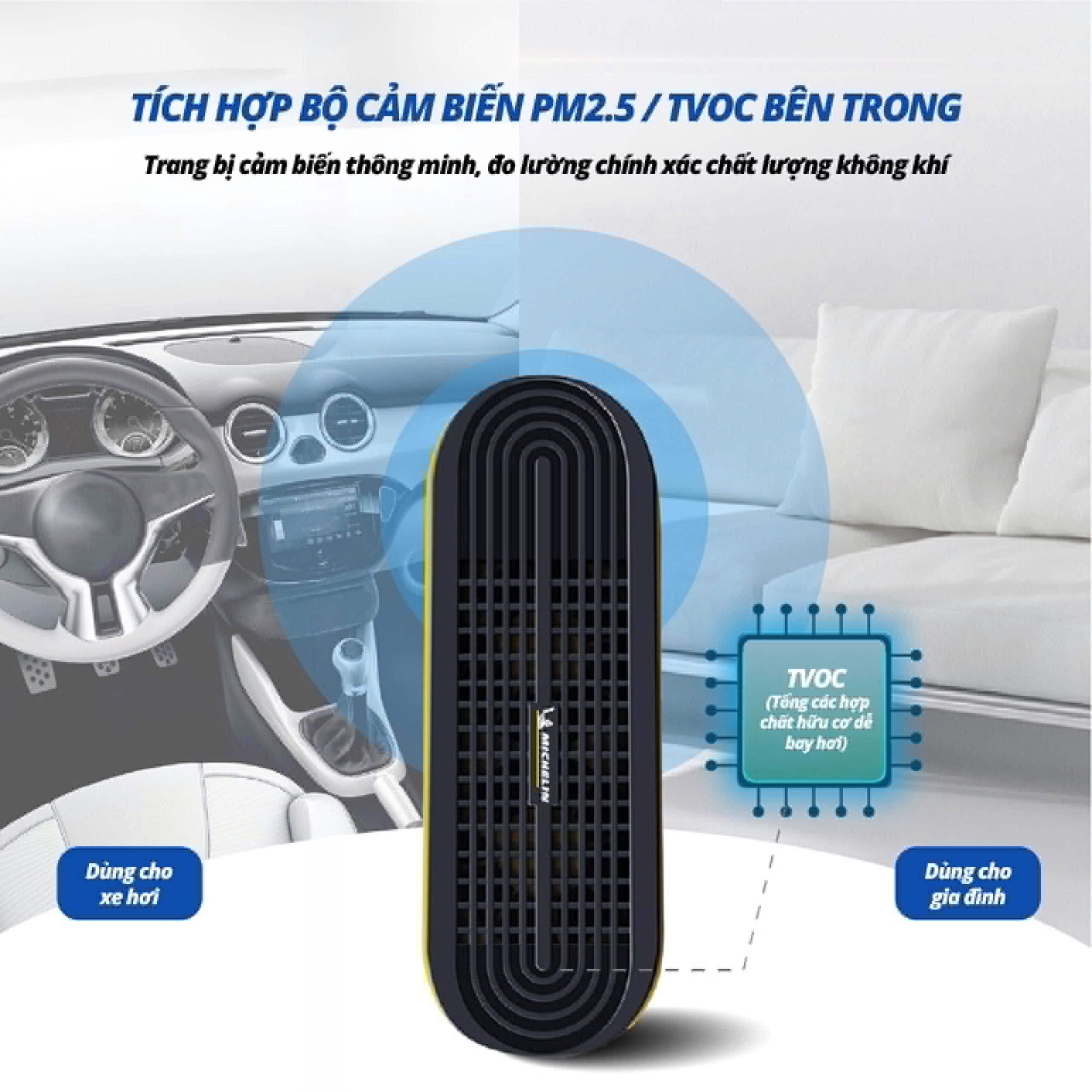 Máy lọc không khí Michelin ML79 cho Oto