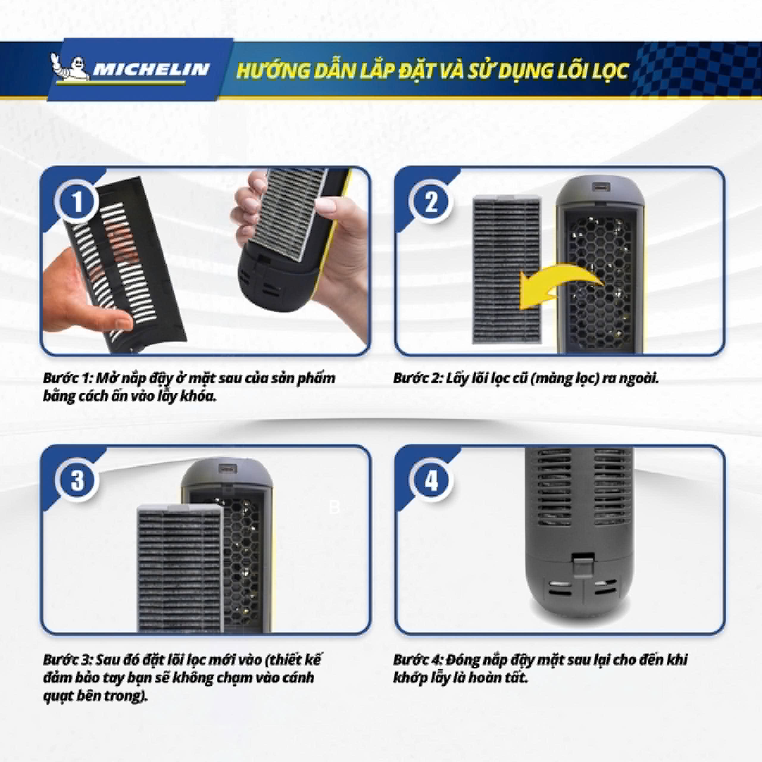 Máy lọc không khí Michelin ML79 cho Oto
