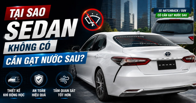Tại sao sedan không có cần gạt nước sau?