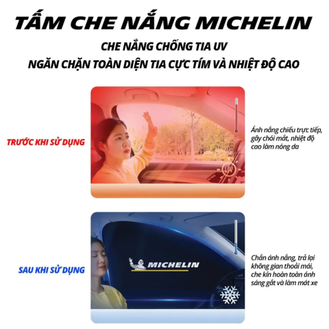 Bộ che nắng xe Ô tô Michelin M2438-01 (set 4 cái)