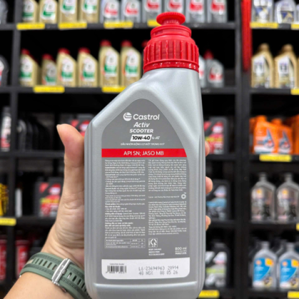 Nhớt Castrol Activ Scooter 10W40 0,8L dành cho xe tay ga