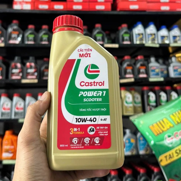 Nhớt Castrol Power 1 Scooter 10W40 0,8L dành cho xe tay ga