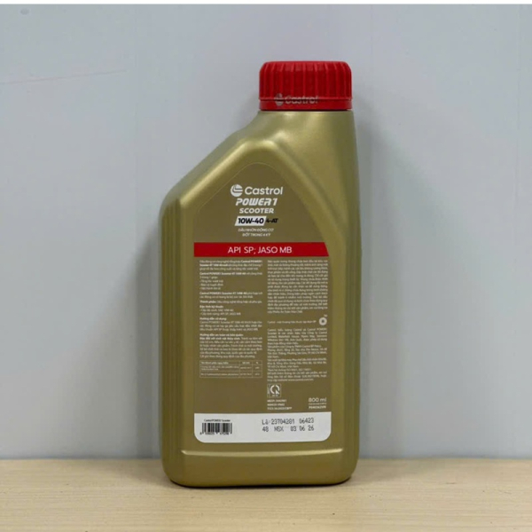 Nhớt Castrol Power 1 Scooter 10W40 0,8L dành cho xe tay ga