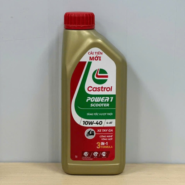 Nhớt Castrol Power 1 Scooter 10W40 1L dành cho xe tay ga